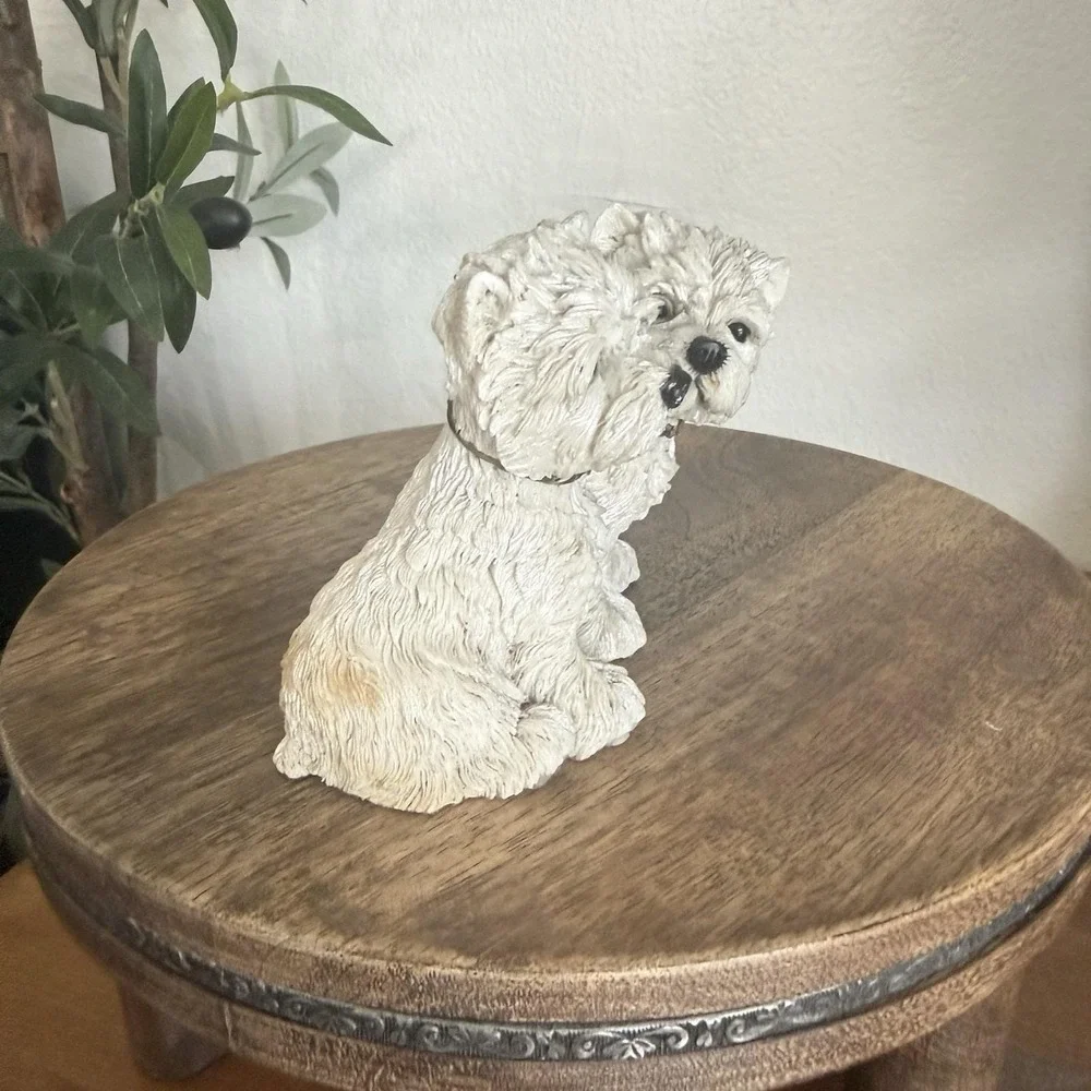 VTG 1997 Barkers West Highland Terrier Dogs Puppies Resin Figurine Snowy&Frosty